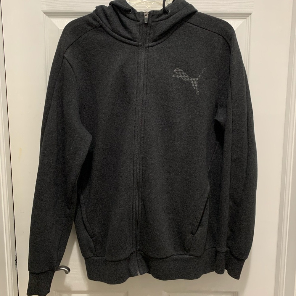Mens Puma Full Zip Hoodie Gray Heather size M